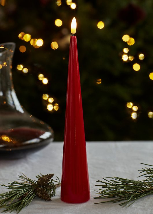 Sirius LED vela cónica Sille lacado 26 cm rojo - Thumbnail 1