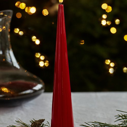 Świeca stożkowa LED Sirius Sille lakier 26 cm czerwona