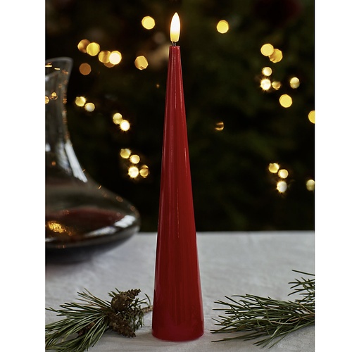 Sirius LED Kegelkerze Sille Lack 26 cm Rot