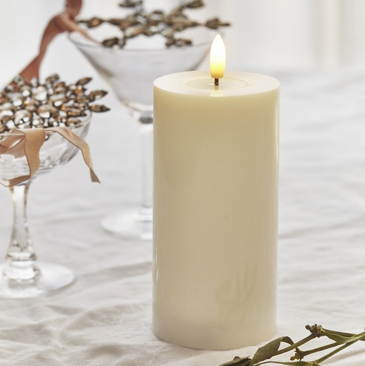Świeca LED Sirius Sille lakier 15 cm kość słoniowa  - Thumbnail 1