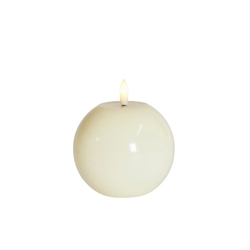 Sirius LED Kugelkerze Sille Lack Ivory 9 cm warmweiß 