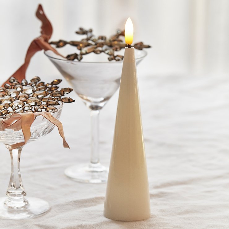 Sirius LED vela cónica Sille lacado 17 cm Marfil - Thumbnail 1