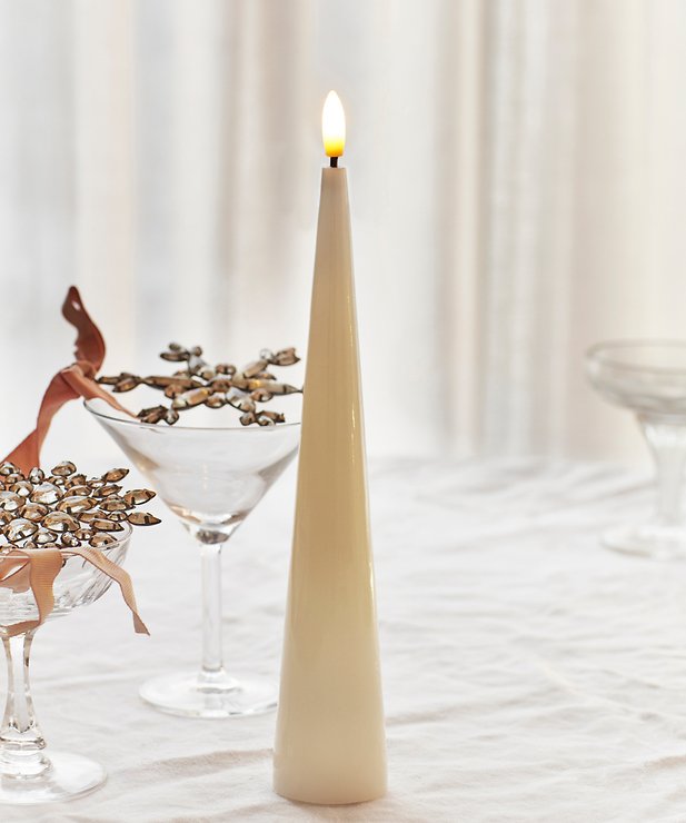Sirius LED vela cónica Sille lacado 26 cm Marfil - Thumbnail 1