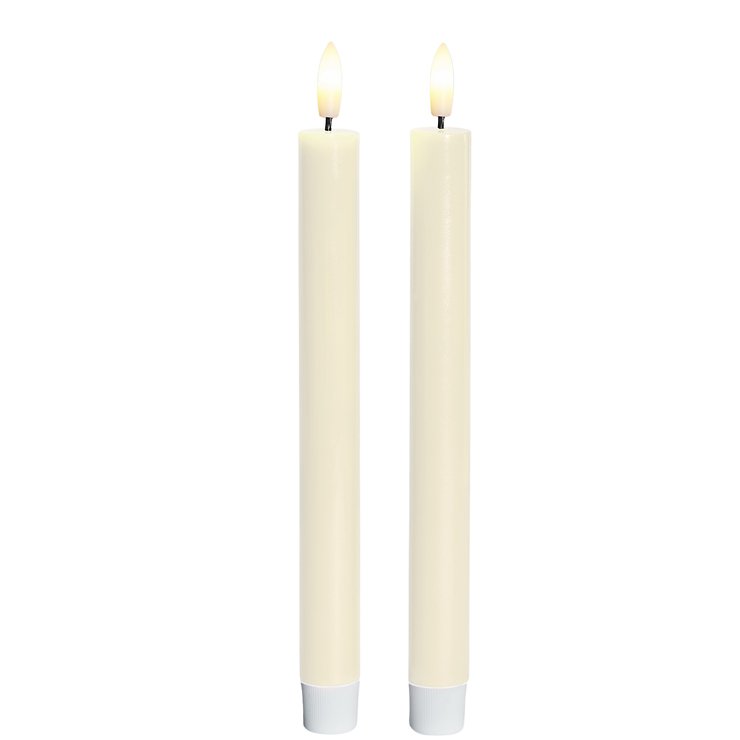 Sirius LED Kerze Sille Crown 2er Set Lack Ivory 20 cm warmweiß - Pic 1