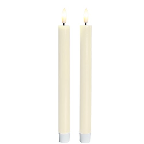 Sirius LED Kerze Sille Crown 2er Set Lack Ivory 20 cm warmweiß