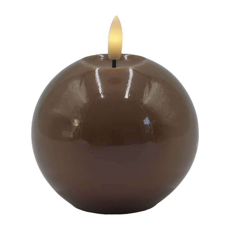 Sirius LED Ball Candle, Sille Lacquer, 9 cm, Toffee - Thumbnail 2
