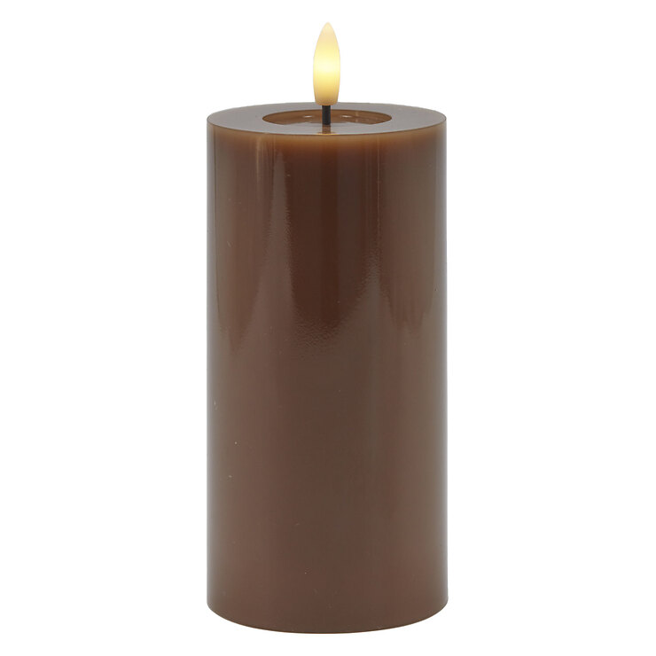 Bougie cylindrique LED Sirius « Sille Lack » 15 cm, couleur caramel - Thumbnail 2