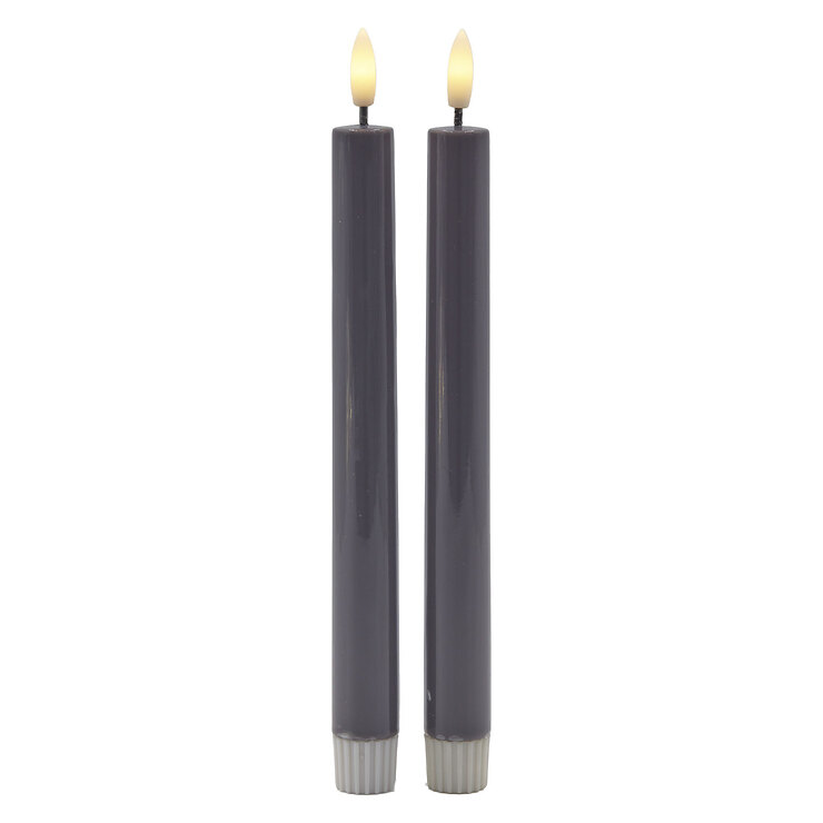 Sirius LED-sauvakynttilä, Sille Lack, 2 kpl:n pakkaus, 20 cm, harmaa - Thumbnail 2