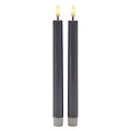 Sirius LED-sauvakynttilä, Sille Lack, 2 kpl:n pakkaus, 20 cm, harmaa - Thumbnail 2