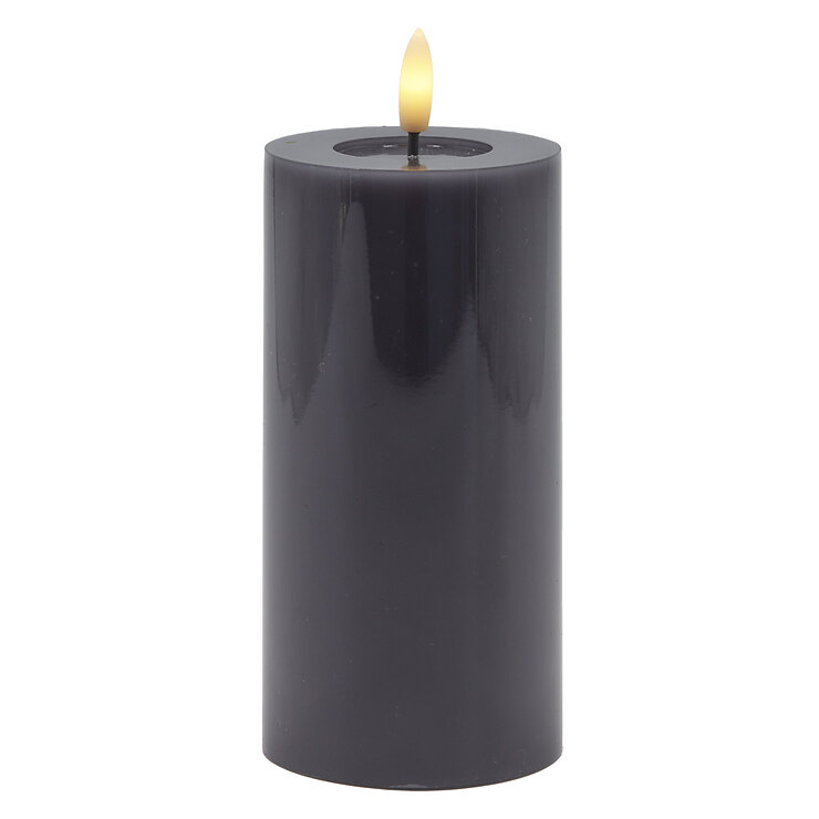 Bougie cylindrique LED Sirius « Sille Lack » 15 cm, grise - Thumbnail 2