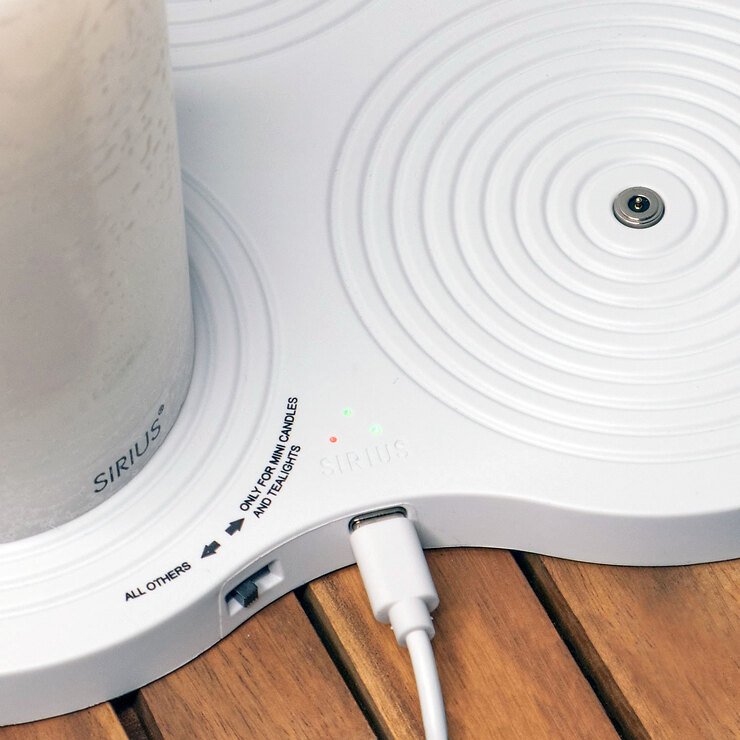 Świece LED Sirius Decopower Ładowarka USB 22x23cm biały - Thumbnail 3