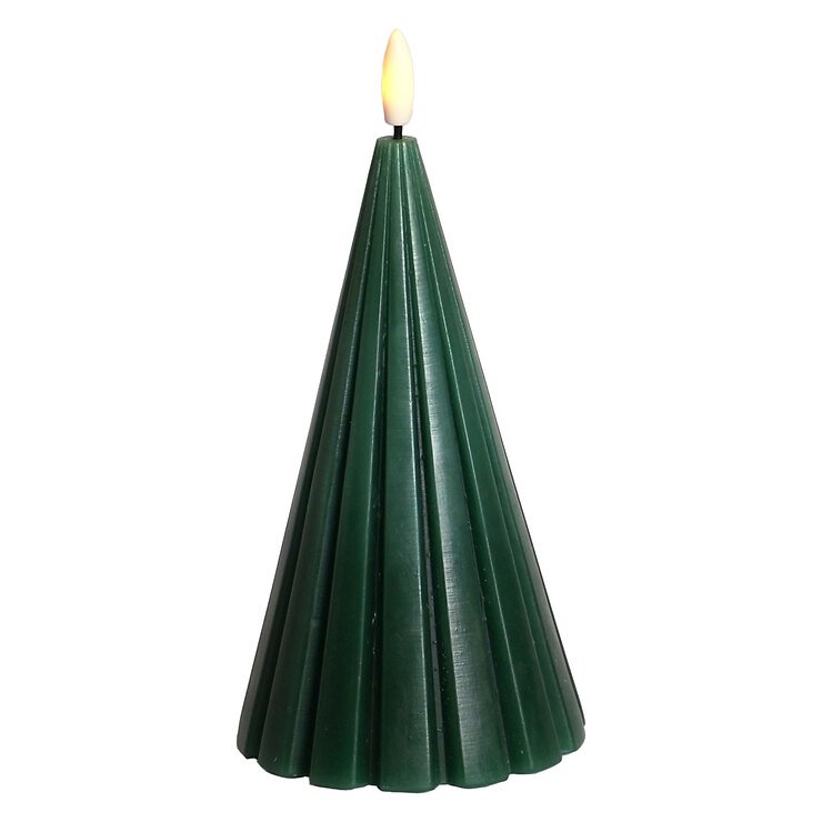 Sirius LED-Kerze Tanne Laura Echtwachs 23 cm grün - Thumbnail 2