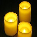 Sirius LED Echtwachskerze Tenna 3er Set mit Timer gelb - Thumbnail 2
