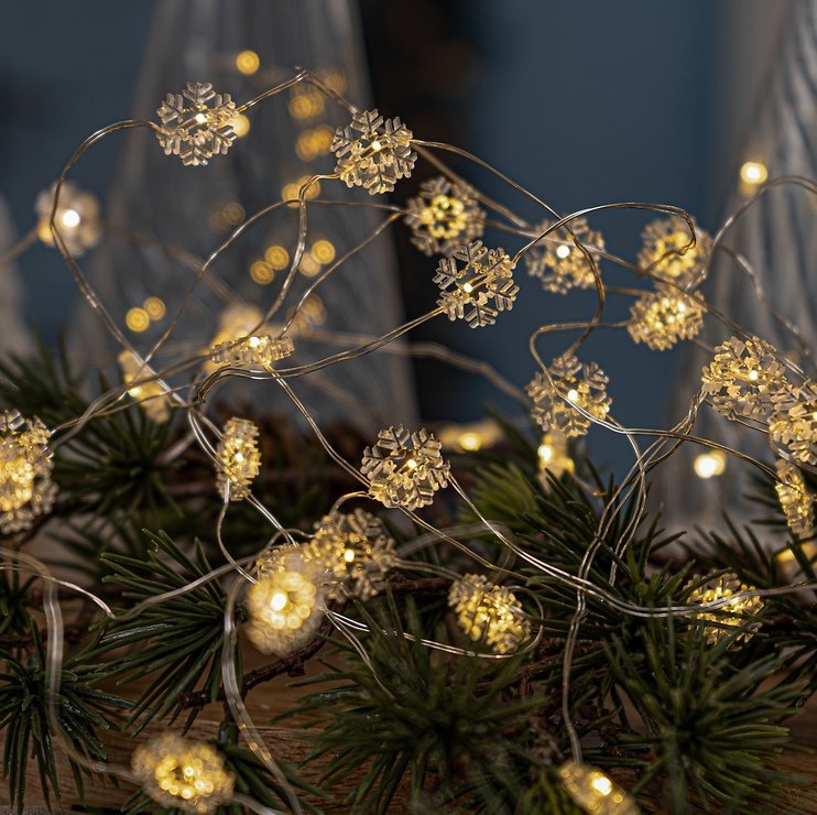 Wróżki Sirius Nynne Snowflake 20 LED 1,9 m zasilane bateryjnie do wnętrz - Thumbnail 2