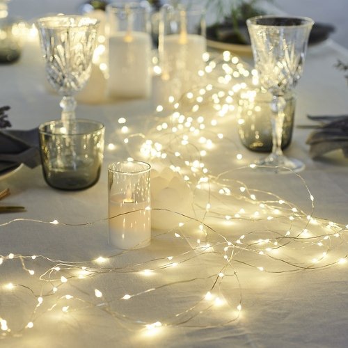 Sirius Lichterkette Knirke 200 LED an Metallsträngen außen 15 x 1,5 m silber