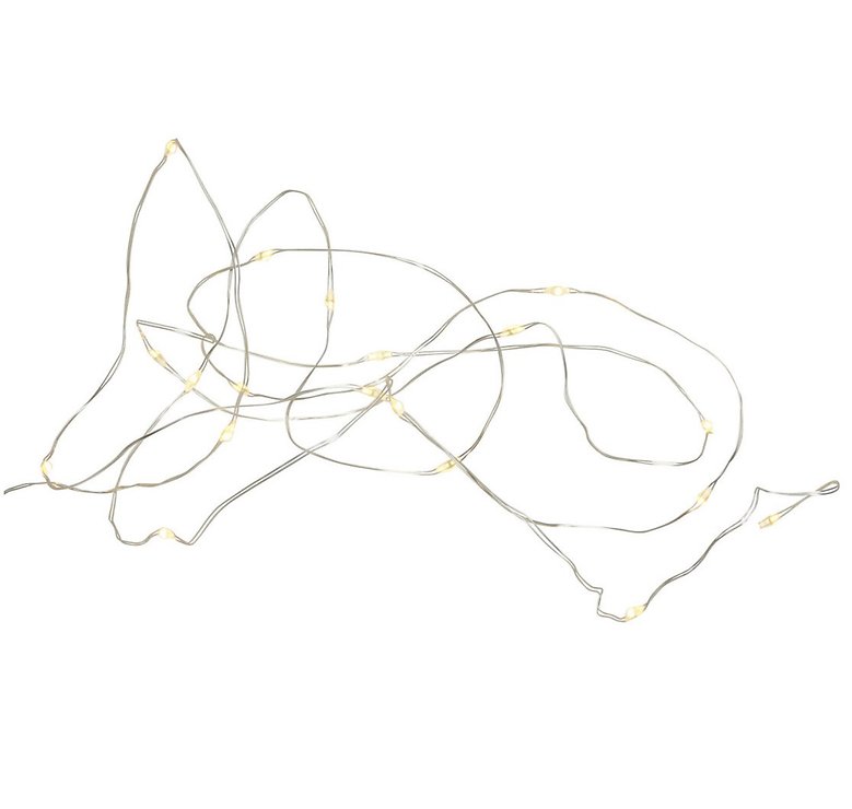 Sirius Lichterkette Knirke 40 LED warmweiß innen 3,9 m batteriebetrieben silber  - Thumbnail 2