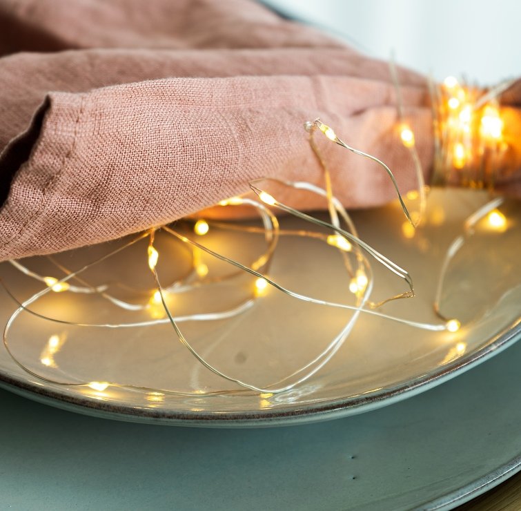 Sirius Lichterkette Knirke 40 LED 3,9 m batteriebetrieben silber  - Thumbnail 1
