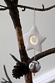 Ciondolo Sirius LED illuminato Olina Star 8cm in ceramica bianca - Thumbnail 1
