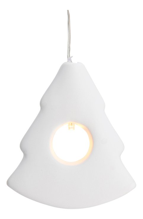 Sirius LED Leuchtanhänger Olina Christmas Tree 8cm Keramik weiß - Thumbnail 2