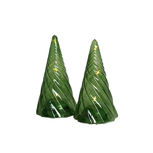 Sirius LED Arbres en verre Vilma Set de 2 piles 11cm vert