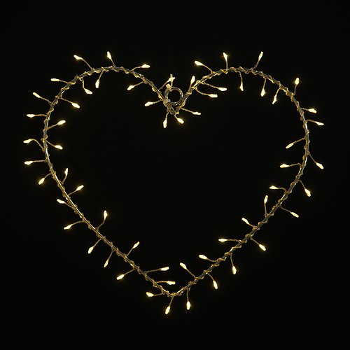 Sirius LED Herz Liva Cluster Heart small 60 LED batteriebetrieben Metall gold