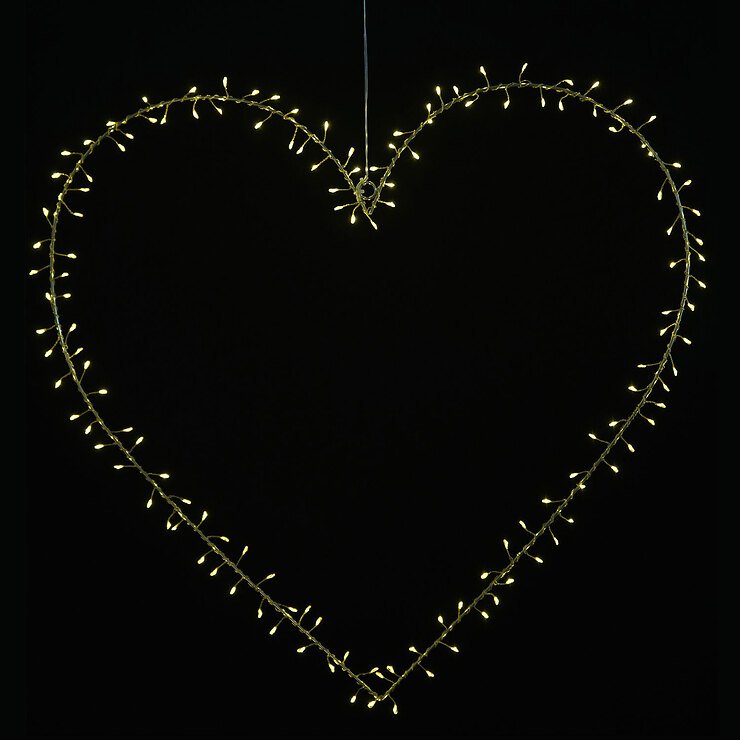 Sirius LED Coeur Liva Cluster Heart big 140 LED métal doré - Thumbnail 1