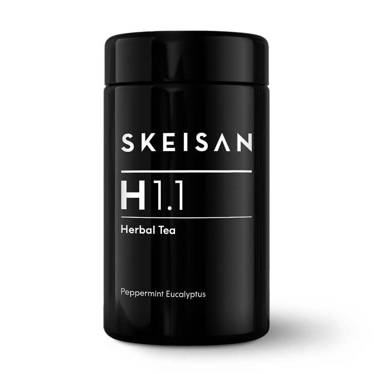 Skeisan Kräutertee Pfefferminz Eukalyptus H1.1 Glastiegel 50g - Thumbnail 1