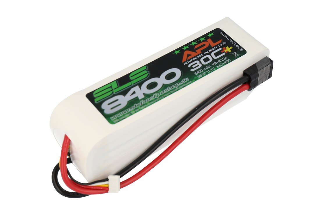 SLS Battery LiPo BatteryAPL 8400mAh 3S1P 11.1V 30C + / 60C TRX - Pic 1