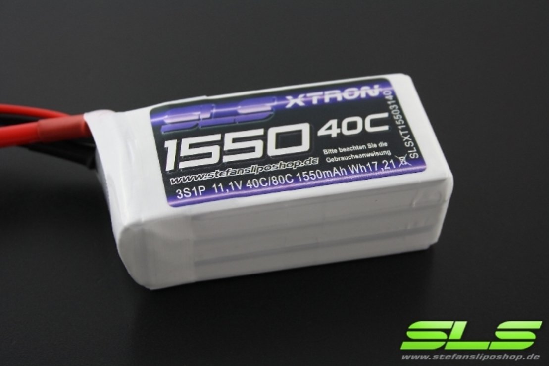 Batteria SLS Batteria LiPo XTRON 1550mAh 3S1P 11,1V 40C/80C - Thumbnail 2