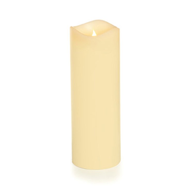 SmartFlame LED Kerze Echtwachs 5x20 cm elfenbein fernbedienbar glatt - Pic 1