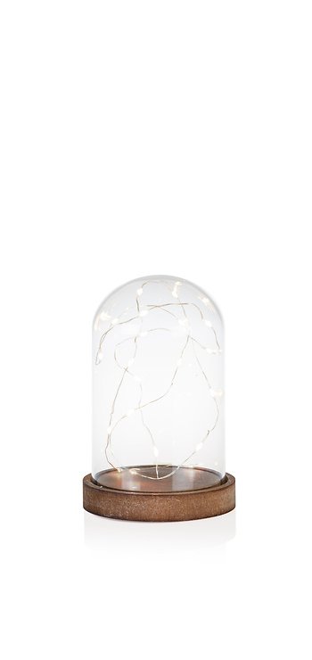 Sompex KUPOLA light decoration 20 LED 16cm glass wood - Pic 1