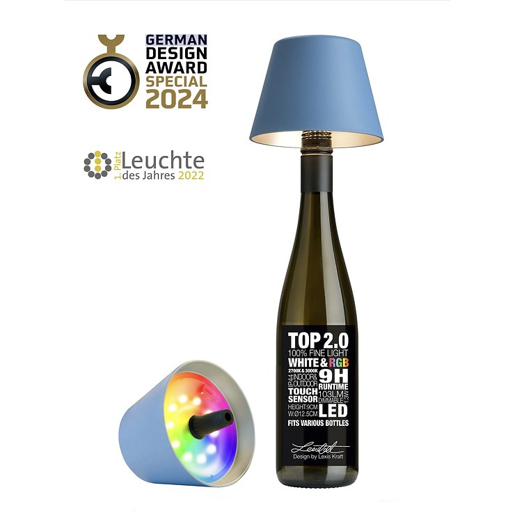 Sompex TOP 2.0 LED RGBW Battery Bottle Light Blue - Thumbnail 1