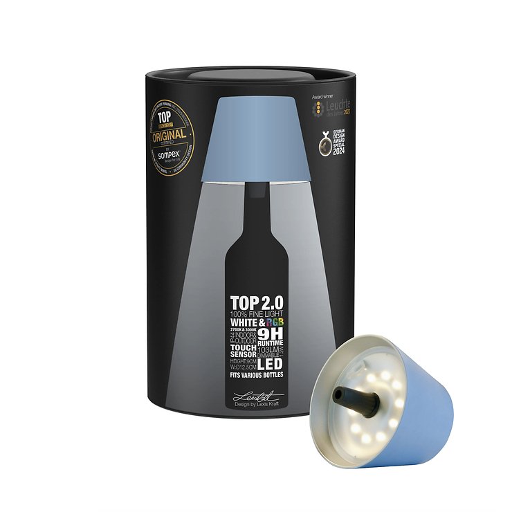 Sompex TOP 2.0 LED RGBW Battery Bottle Light Blue - Thumbnail 5