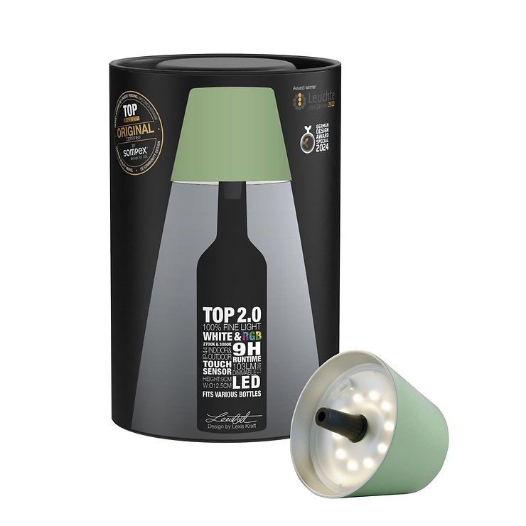 Sompex TOP 2.0 LED RGBW Battery Bottle Light Verde oliva - Thumbnail 5