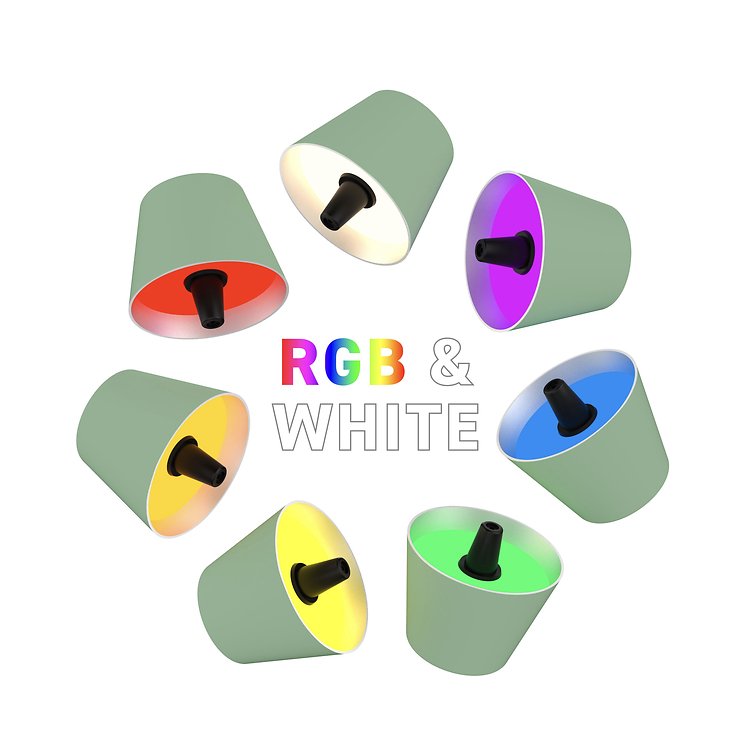 Sompex TOP 2.0 LED RGBW Battery Bottle Light Verde oliva - Thumbnail 4