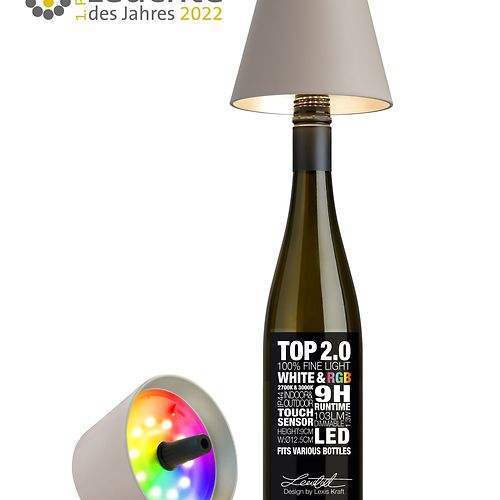 Sompex TOP 2.0  LED RGBW Akku Flaschenleuchte Sand