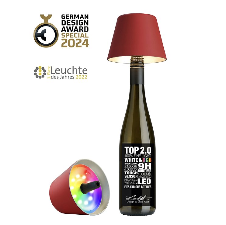 Sompex TOP 2.0 LED RGBW Battery Bottle Light Red - Thumbnail 1