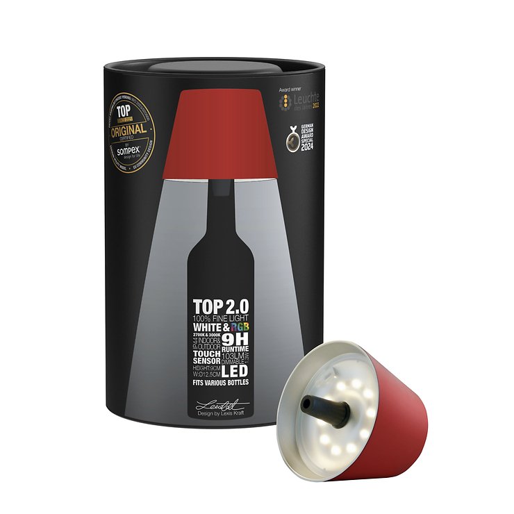 Sompex TOP 2.0 LED RGBW Battery Bottle Light Red - Thumbnail 5