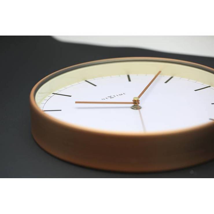 Zegar ścienny NeXtime Company 25cm metal miedź biały - Thumbnail 2