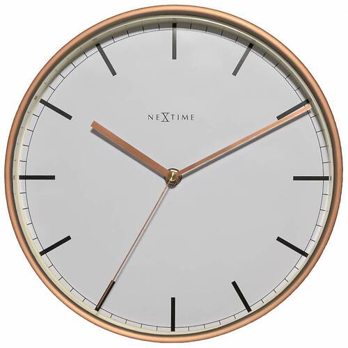 NeXtime wall clock Company 25cm metal copper white