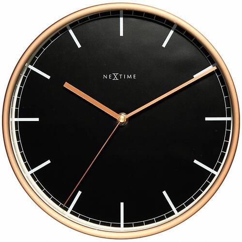 NeXtime wall clock Company 25cm metal copper black