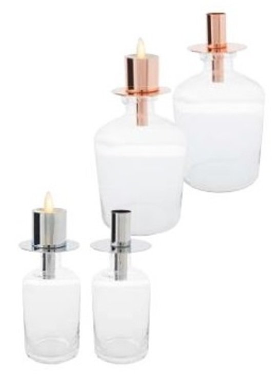 Sompex Bottle Candlestick PANE copper 7,5 x 8,25cm for Flame Tealight - Pic 1