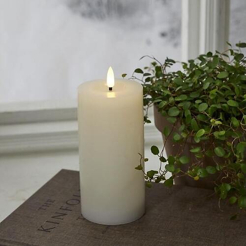 Star Trading LED-Kerze Flame Flow 17,5 cm Echtwachs weiß 