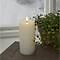 Star Trading LED candela di cera vera 7,5x15 cm Flame Flow cera specchio bianco 