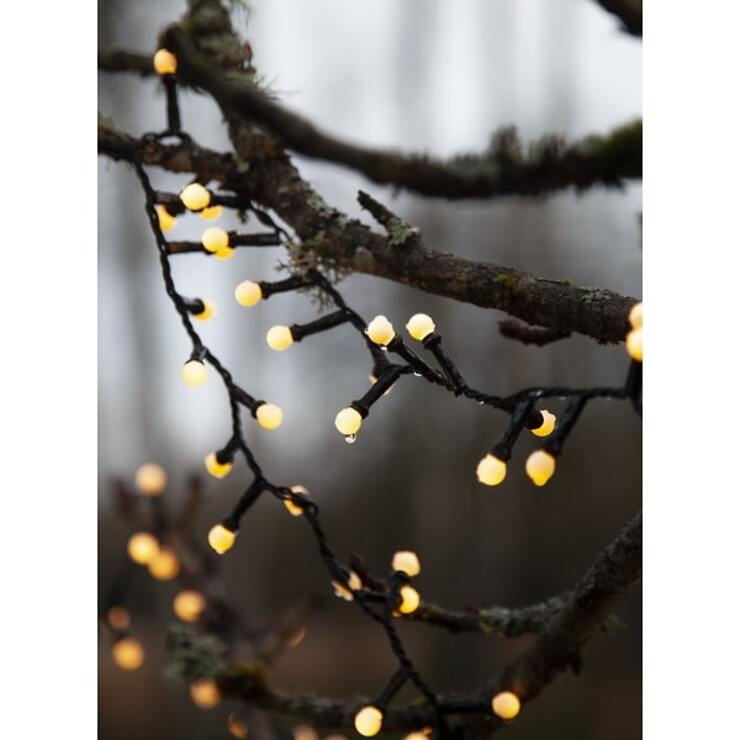 Star Trading Guirlande lumineuse Berry Mini 300 LED 6m noir extérieur blanc chaud - Thumbnail 3