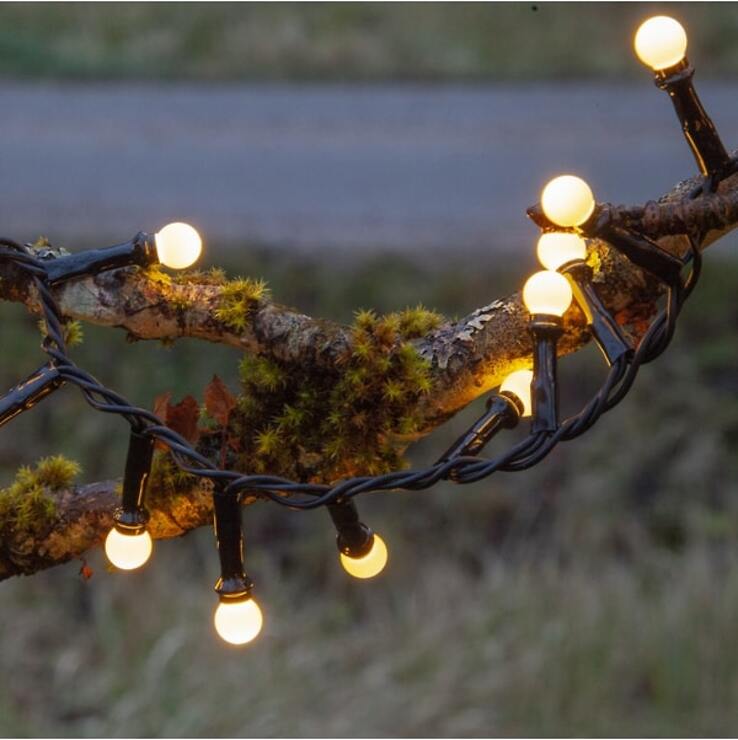 Star Trading Guirlande lumineuse Berry Mini 300 LED 6m noir extérieur blanc chaud - Thumbnail 1