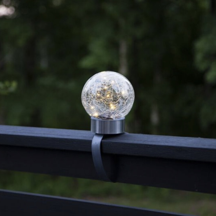 Star Trading Glory LED Solar-Lampe 3-in-1 Edelstahl Silber - Thumbnail 2