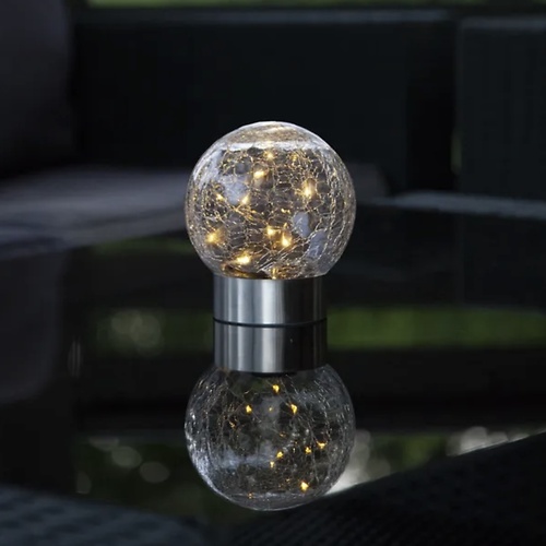 Star Trading Glory LED Solar-Lampe 3-in-1 Edelstahl Silber