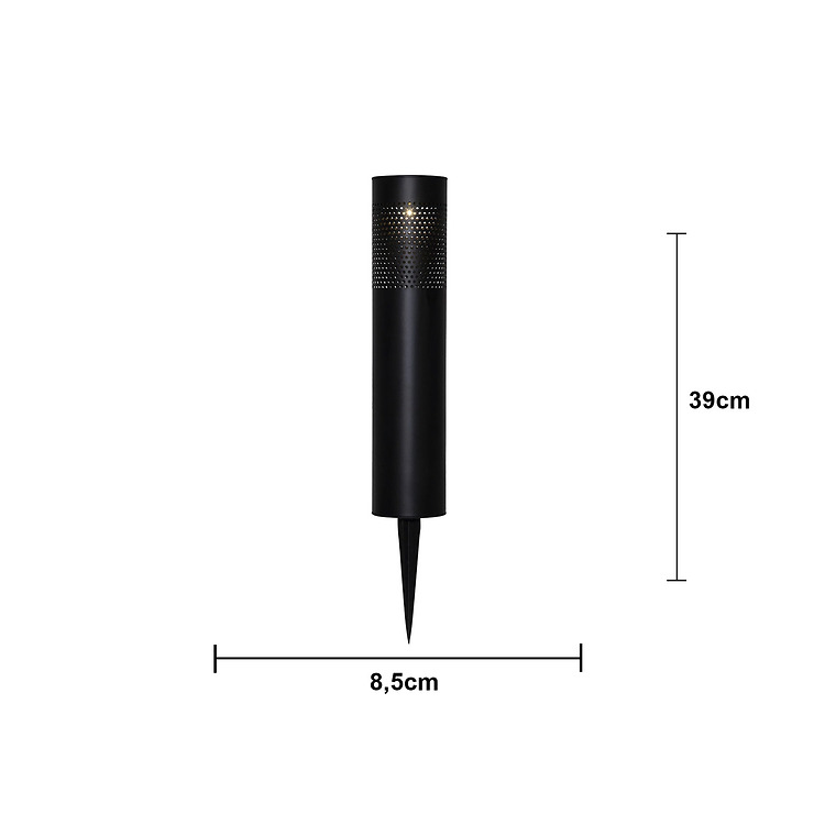 Star Trading Blace LED Solar-Wegeleuchte 45 cm Metall Schwarz - Thumbnail 4