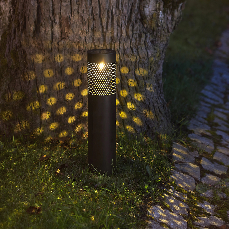 Star Trading Blace LED Solar-Wegeleuchte 45 cm Metall Schwarz - Thumbnail 1